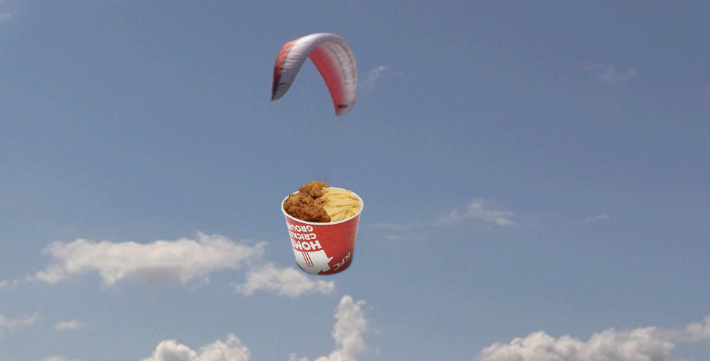 Kfc Parachutespringen Kfcbucket GIF GIFs.nl