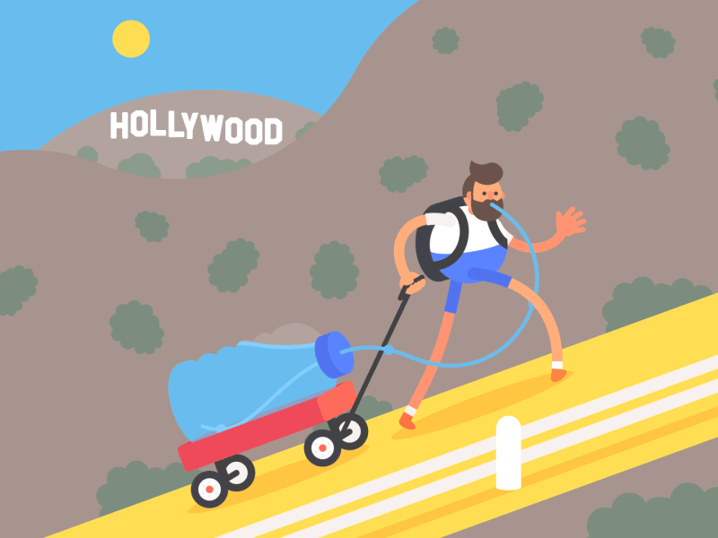 Wandelen Los Angeles Hollywood GIF GIFs.nl